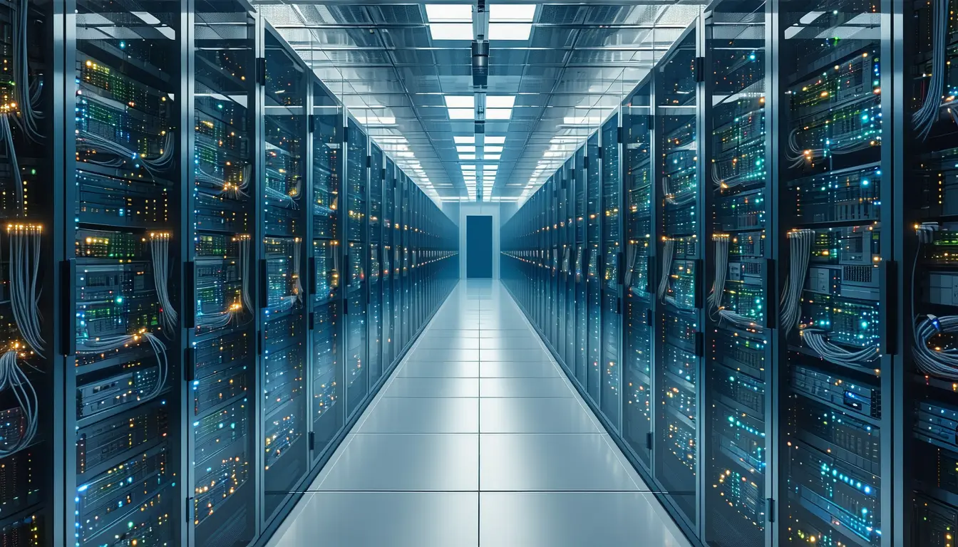 Illustration: In a data-centre cold aisle, a wire-mesh bargain bin sits empty at the end of a row. Its only contents are a few loose rail screws and a spare power cable. Beyond it, rack after rack is packed solid with heavy accelerator server chassis, fans and thick fibre bundles glowing in cool light. Every slot is taken and there's no spare capacity anywhere.