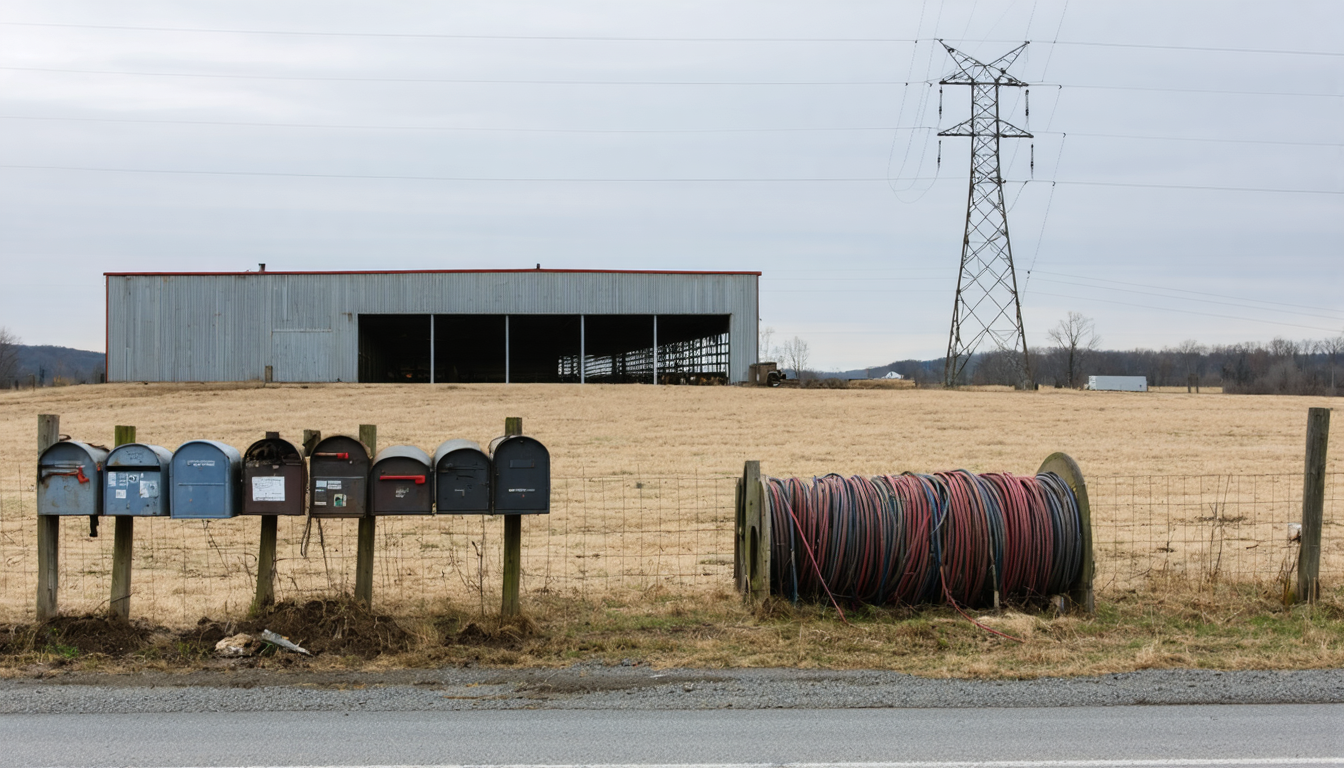 Illustration accompanying NorthPoint's $10,000 checks for Hazle Township hinge on finishing a data center building, as regulators pause a related power line