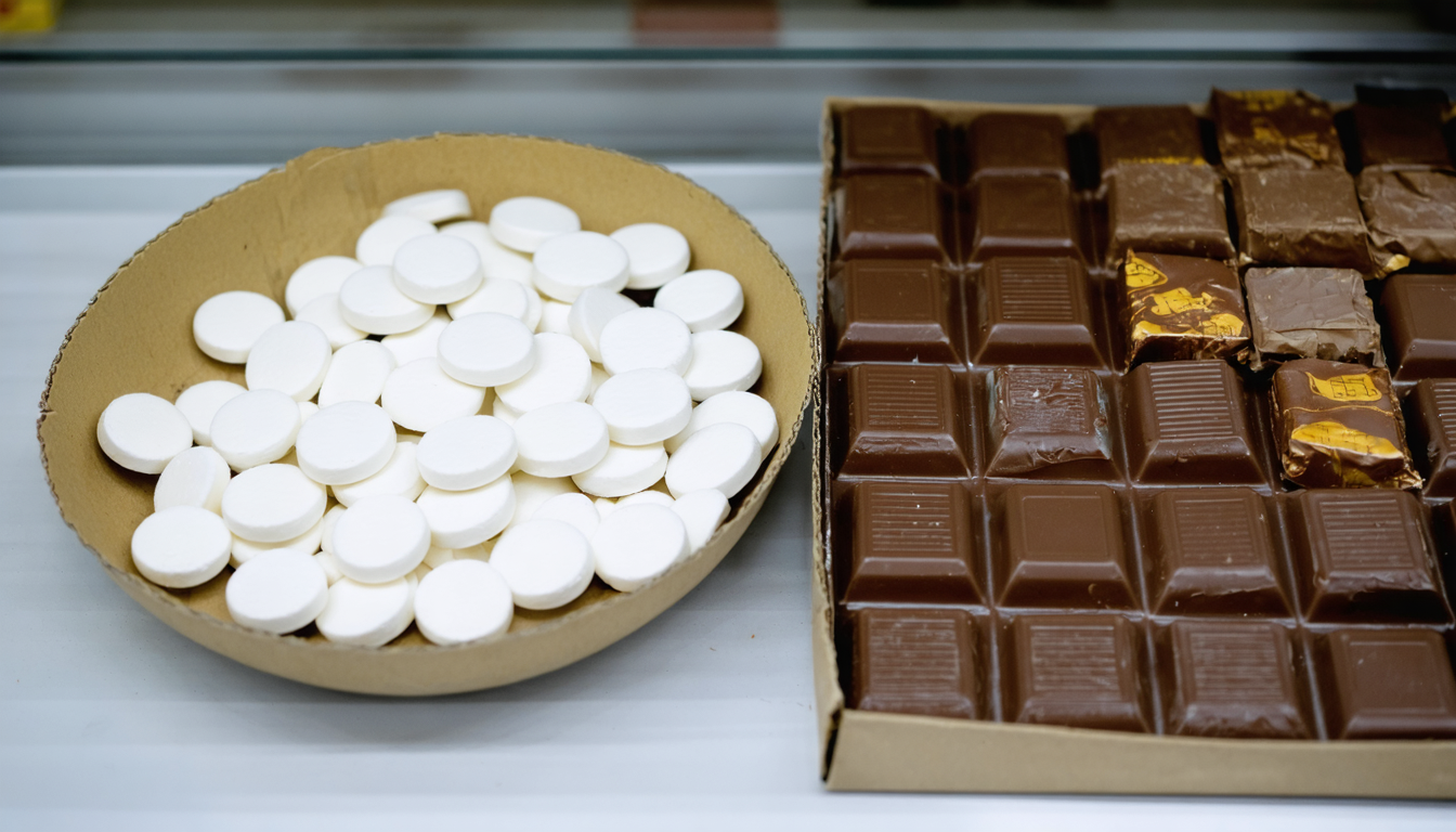 Illustration accompanying Hershey's Ice Breakers grew over 8% at retail as its North America confectionery volumes fell 4%