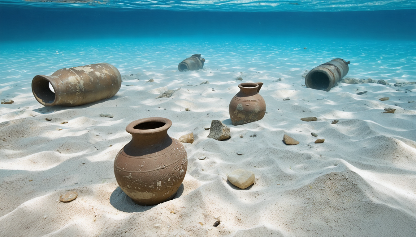 Illustration accompanying Archaeologists date a Kekova Island wreck to 4,400-4,700 years by its pottery