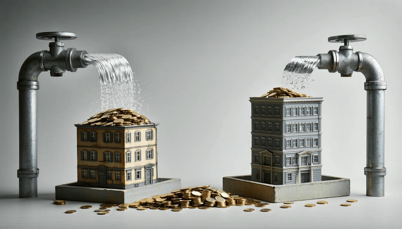 Illustration accompanying Korea's household credit slowdown came from margin money, not mortgages