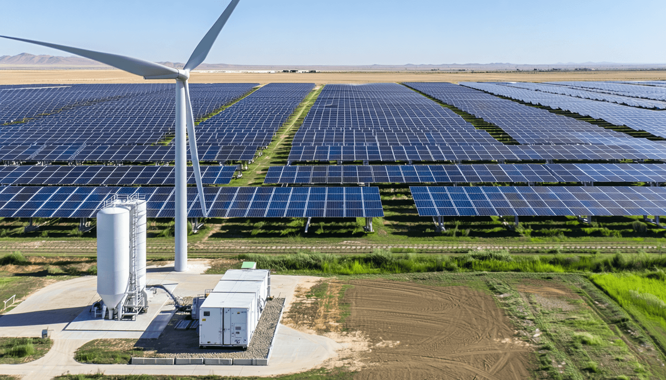 Illustration accompanying 368 new US power plants, and 302 of them are solar or batteries