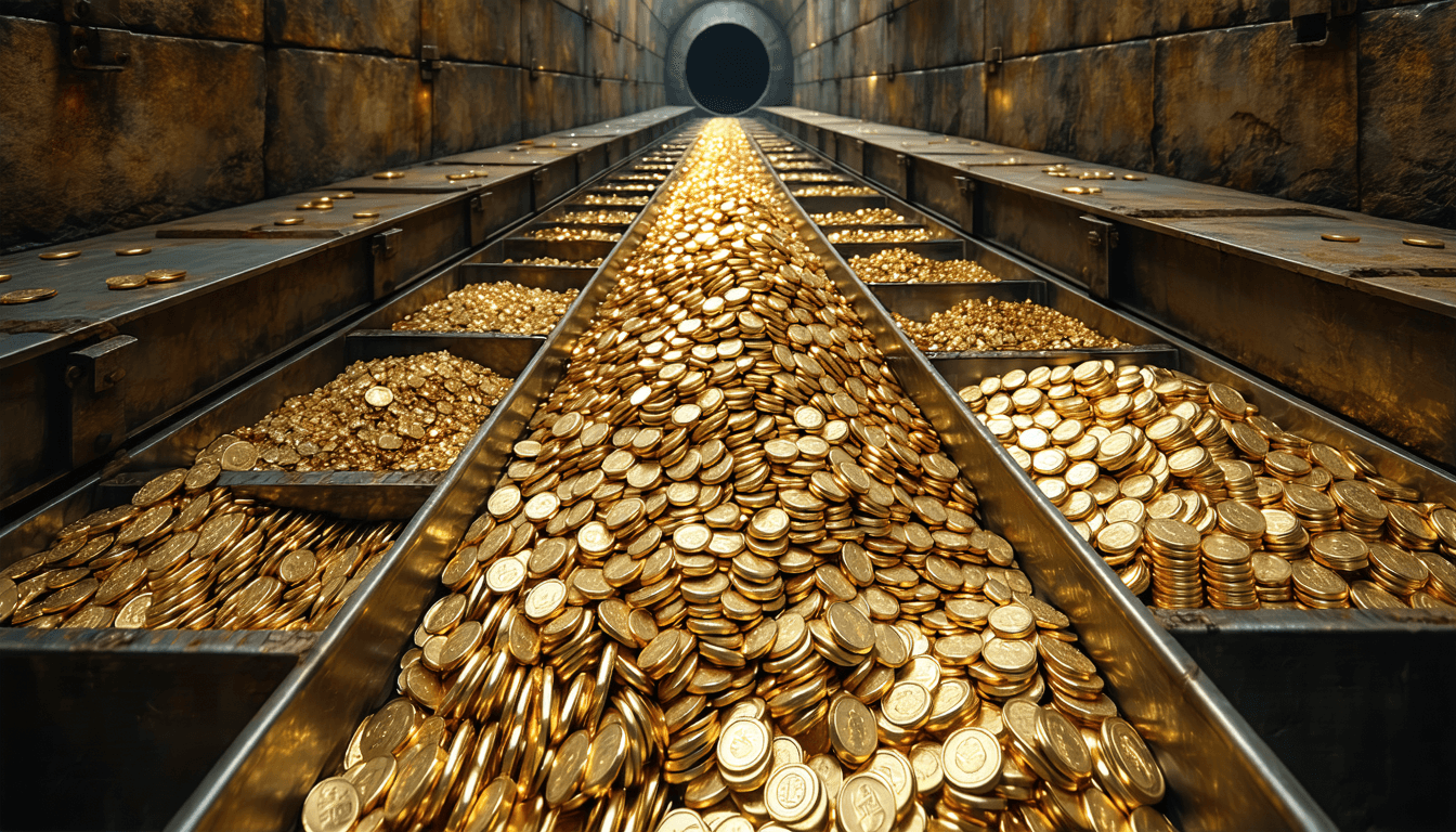 Illustration accompanying Tokenized gold's $362M month is real money flowing into a two-issuer market