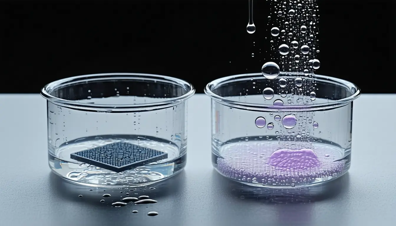 Illustration accompanying Argonne's nano-bio sheet makes hydrogen peroxide from sunlight, air and water