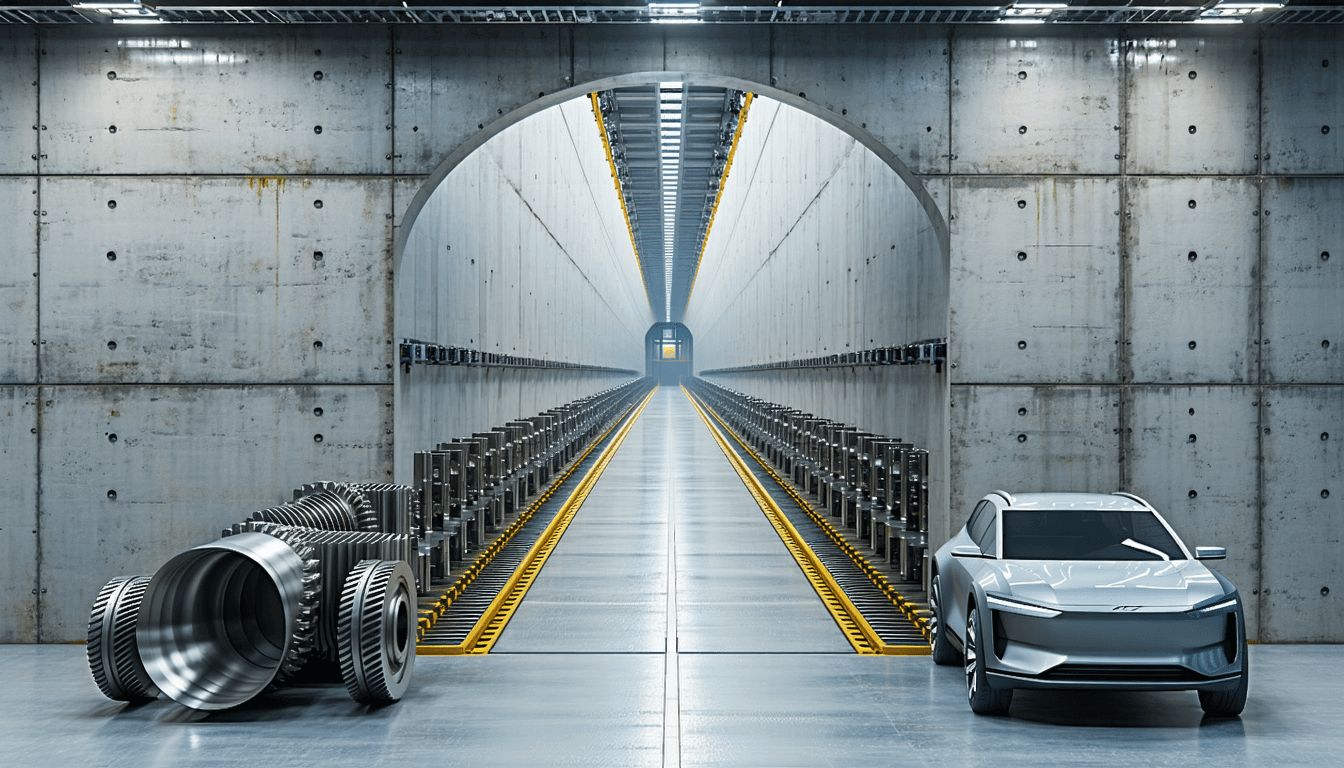 Illustration accompanying Linamar's 27% run suggests the tariff wall has a door marked "parts"