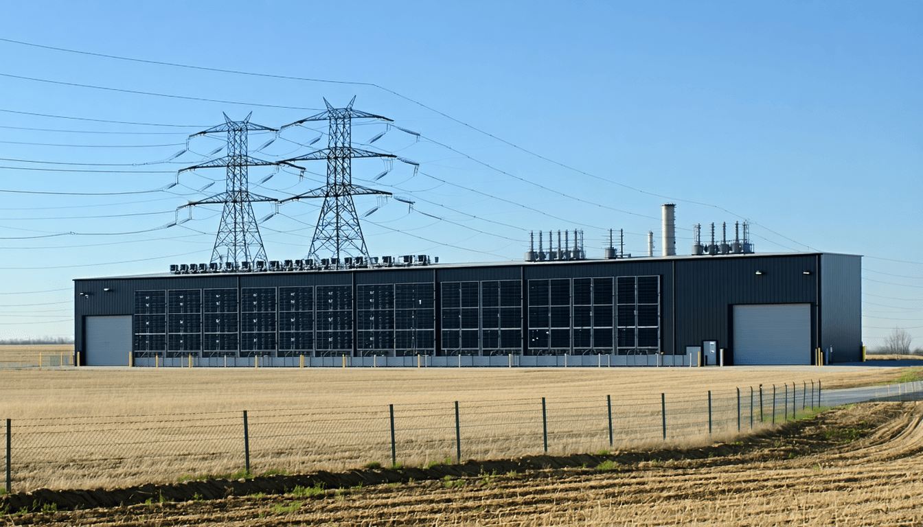 Illustration accompanying Anthropic rents 2,900 acres in Texas: $16bn of other people's risk, plus its own gas plant