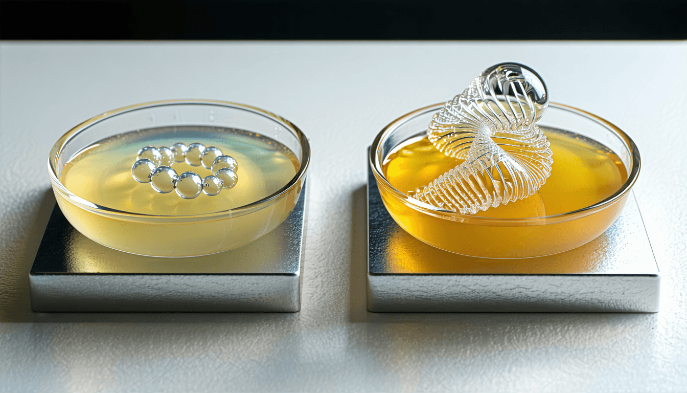 Illustration accompanying One oxygen atom sets the temperature at which RNA turns into droplets, then gel