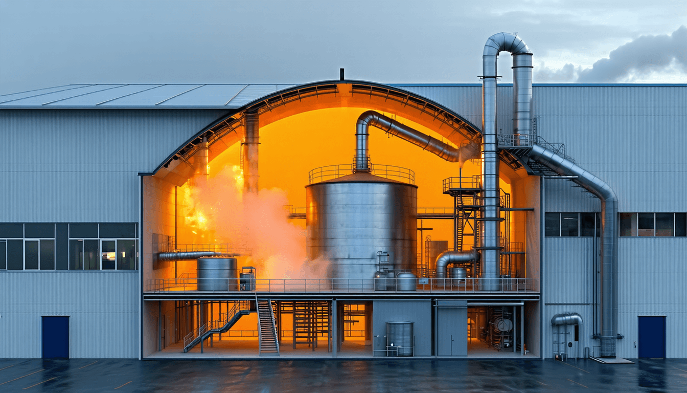 Illustration accompanying A rooftop collector aimed at 302F asks factories a fuel question, not a power question