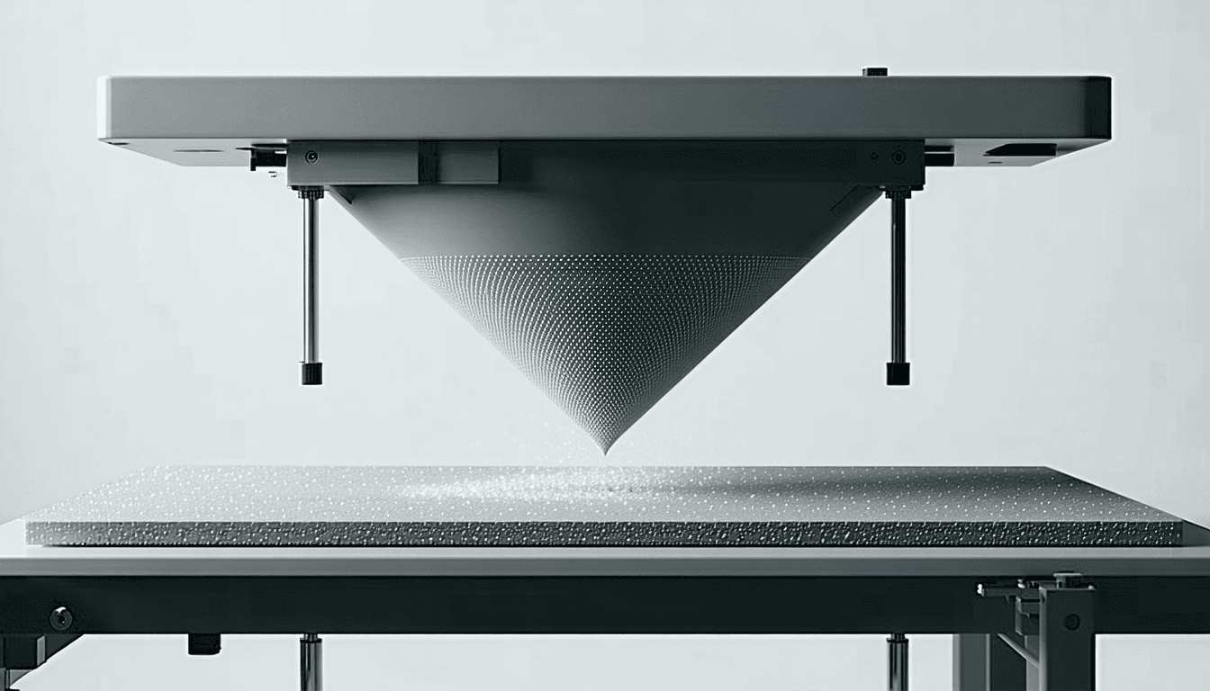 Illustration accompanying A self-supervised denoiser claims 20x faster X-ray scans. The proof rests on one grating.