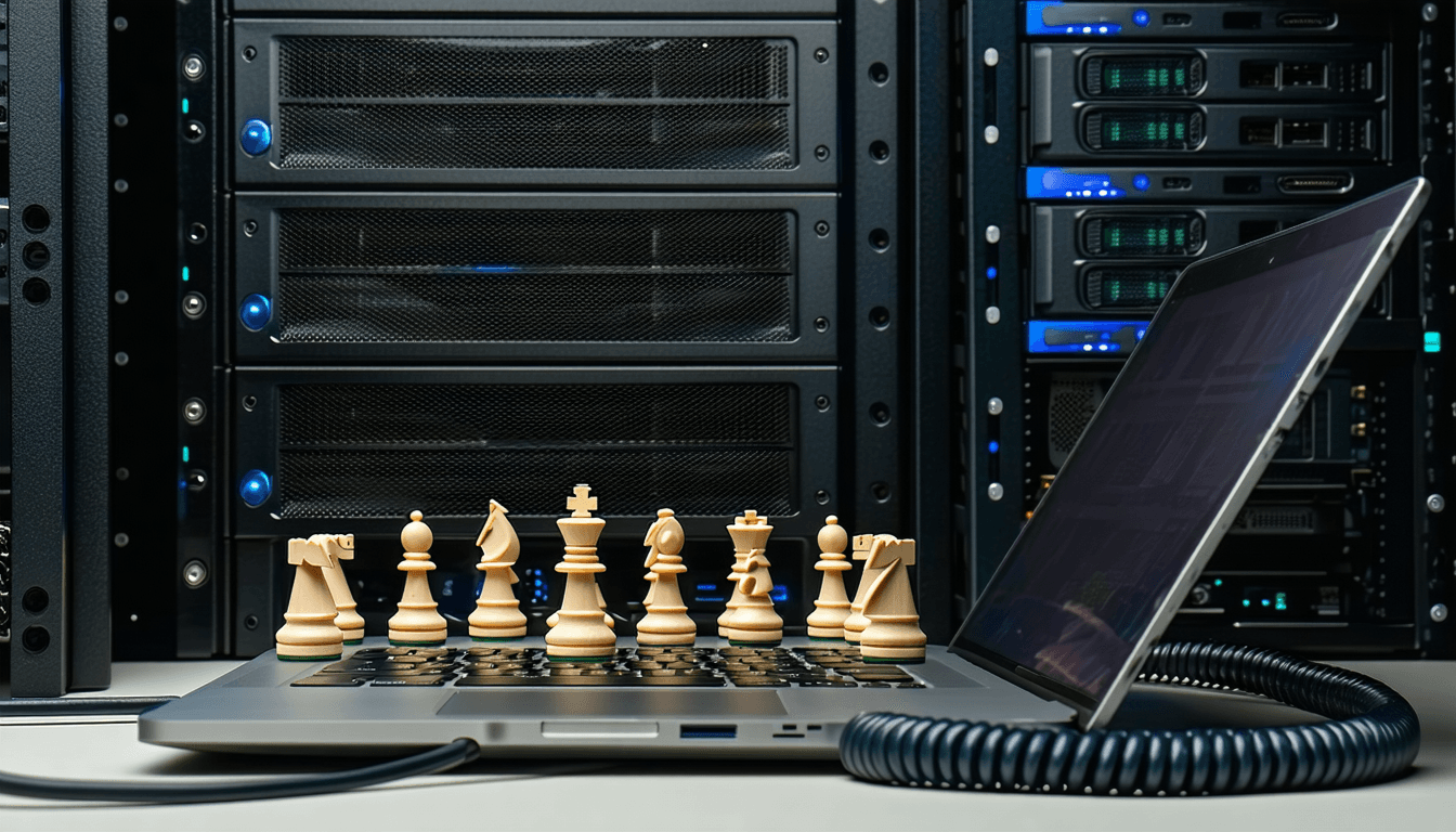 Illustration accompanying Chess's one-game-a-day cap is a two-core bill, and WebAssembly moves it onto your laptop