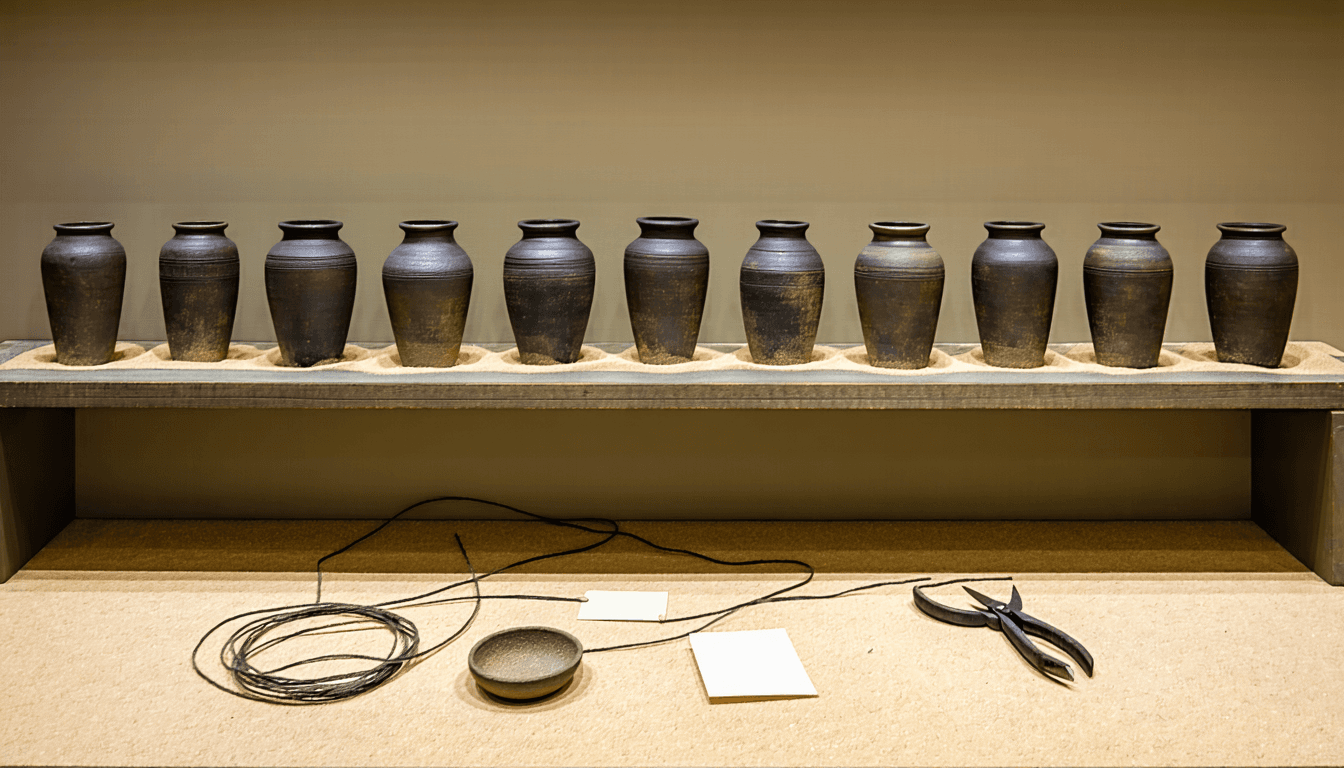 Illustration accompanying 243 jars, 11 sites: a shape model for Edo pottery that inherits the dates it replaces