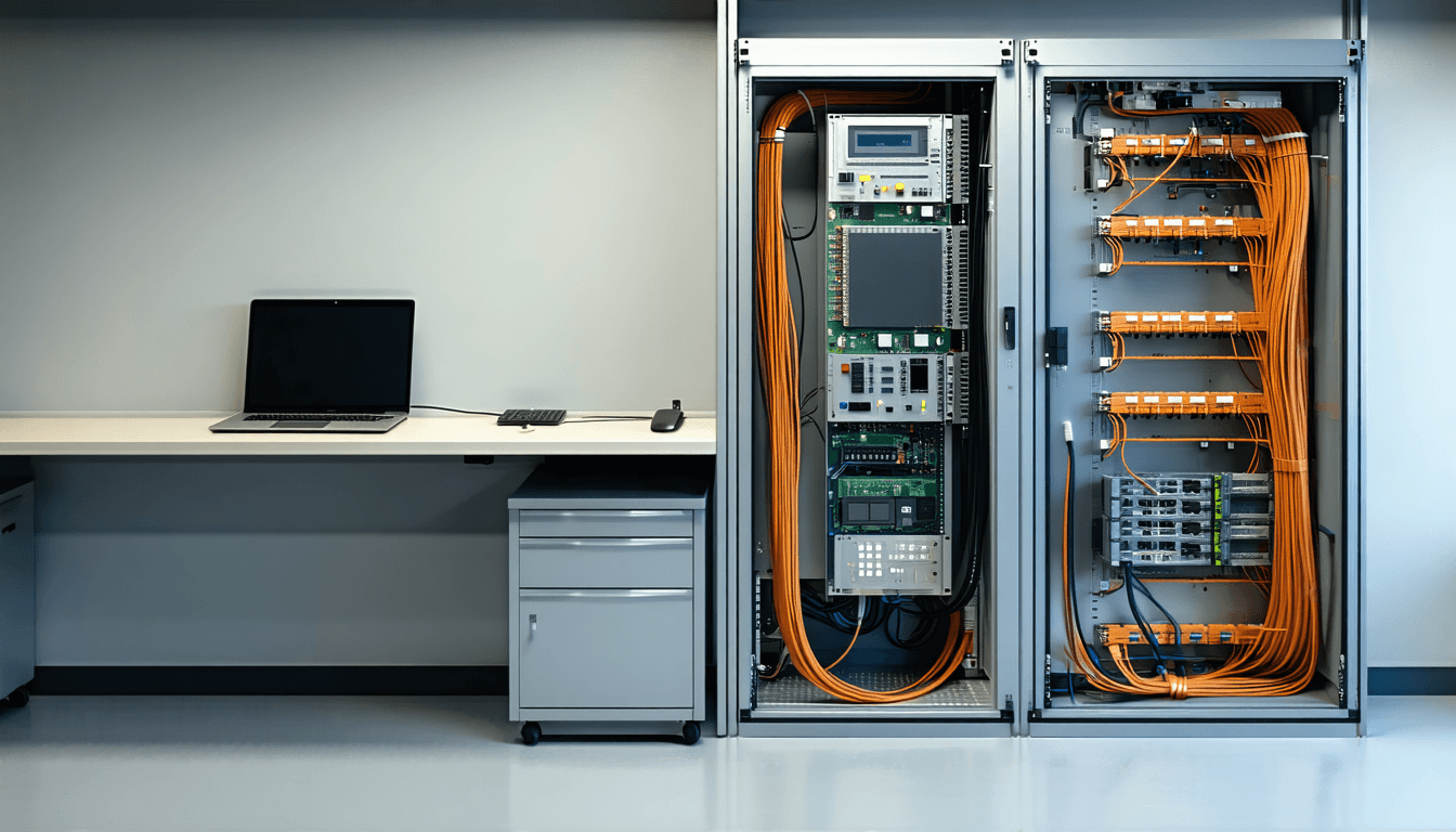 Illustration accompanying Wi-Fi as the bridge: a control room where office laptops roamed onto the OT LAN