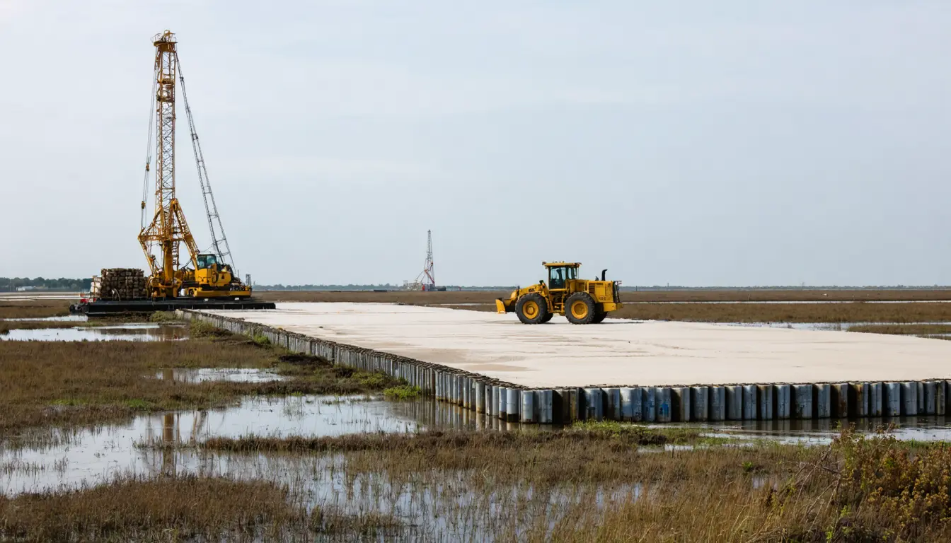 Illustration accompanying At $800,000 an acre, Louisiana's Starship base is civil works before it is a spaceport