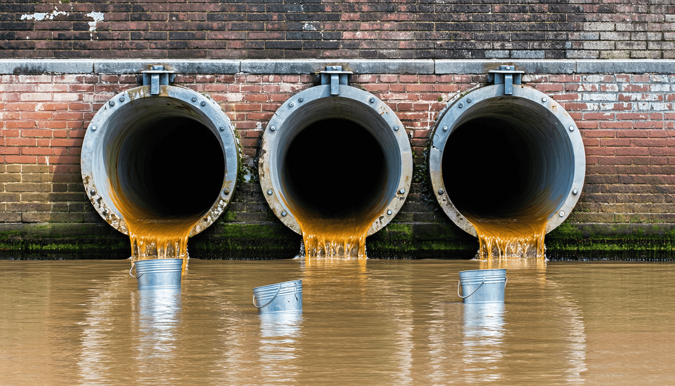 Illustration accompanying England publishes sewage spills by the hour. That number is not pollution, and it moves.