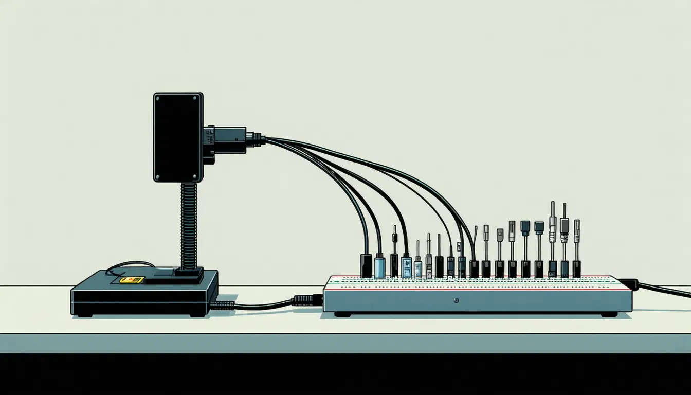 Illustration accompanying Anthropic's MHS preview keeps the per-instrument integration work inside the lab