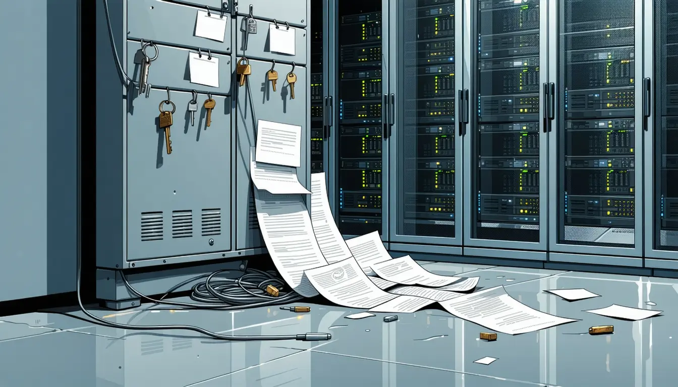 Illustration accompanying Harness gives the coding agent its own permissions and its own audit trail