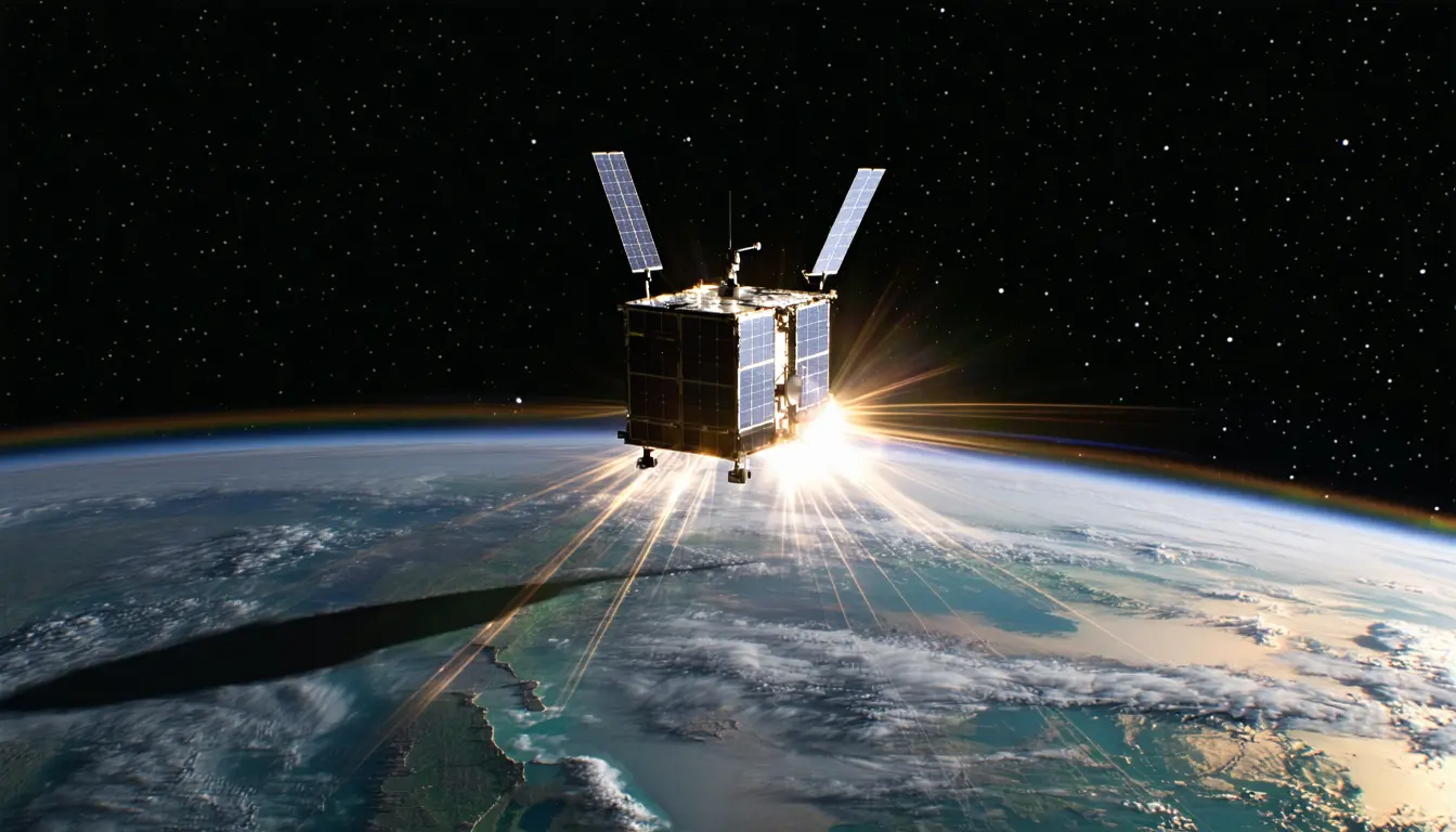 Illustration accompanying NASA's Starling fixed its own orbit by sighting other people's satellites