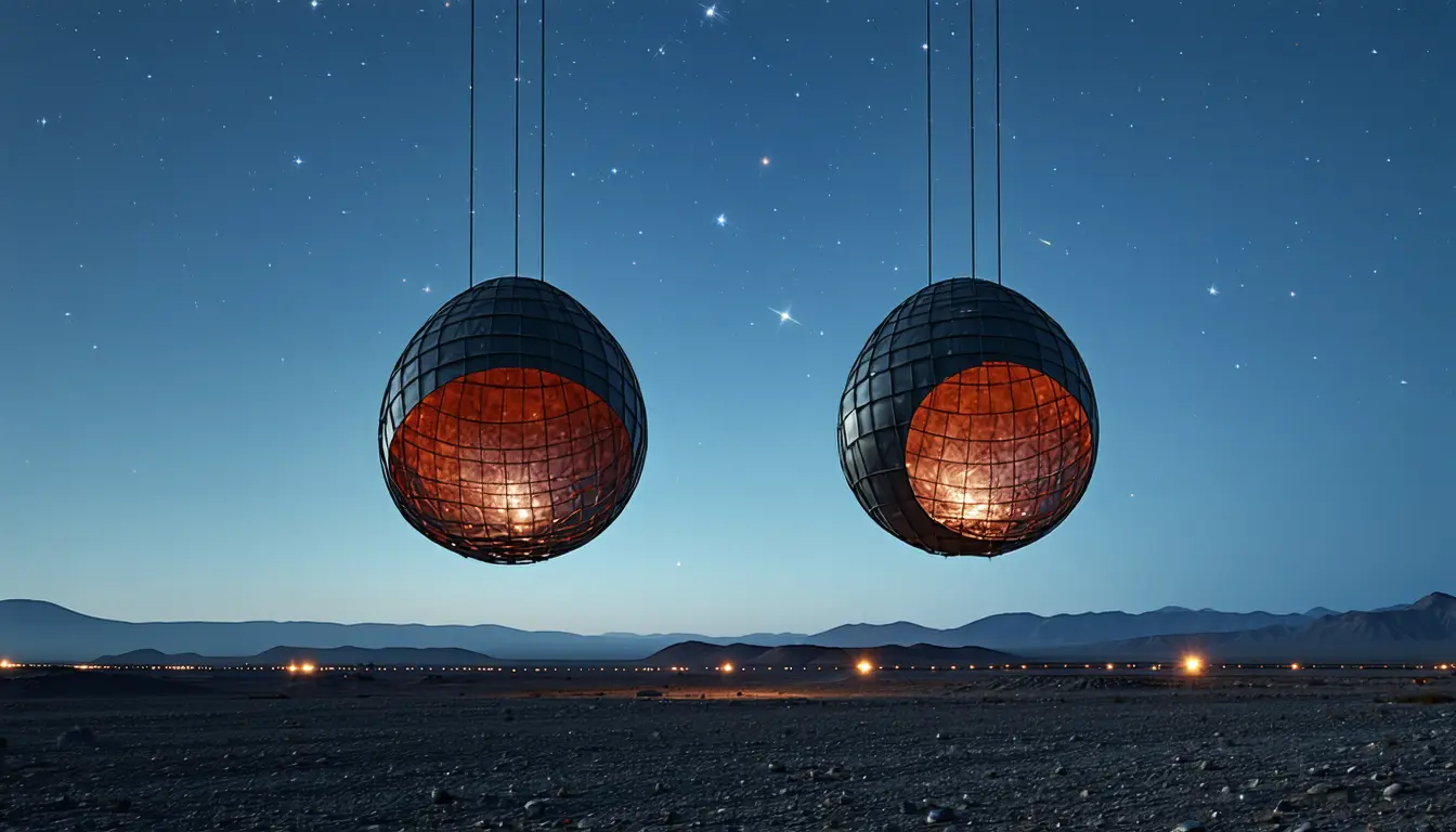 Illustration accompanying Webb splits Hephaistos's two newest Dyson sphere candidates into M dwarfs and background galaxies