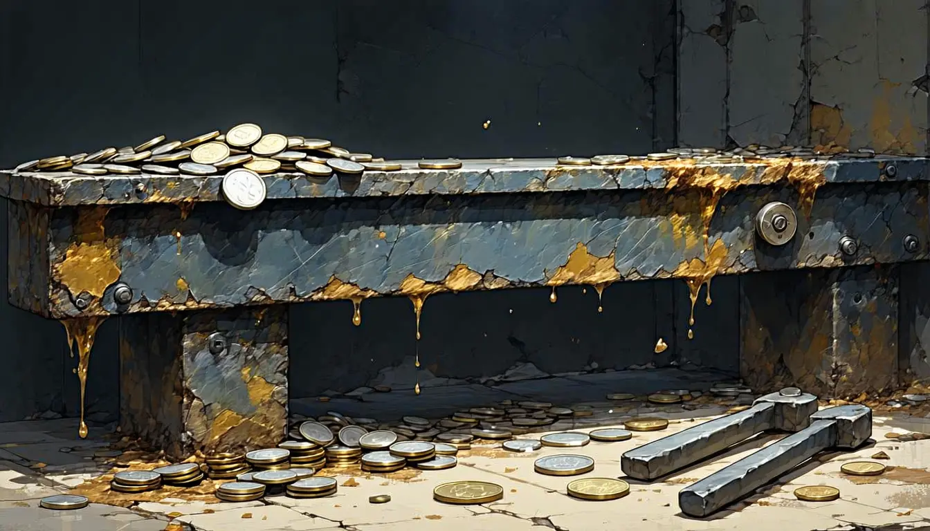 Illustration accompanying Bitcoin's bullish 77/23 split values the coin $227 below Friday's close