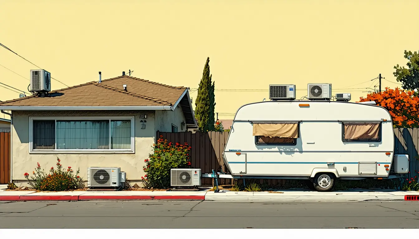 Illustration accompanying Housing and commute type sort how Californians talk about heat online