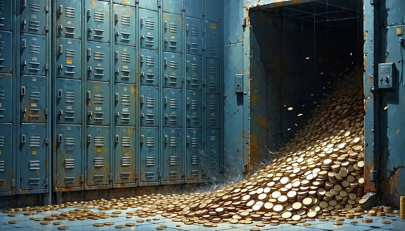 Illustration accompanying ETF buying outruns the oldest bitcoin wallets by roughly ninety to one