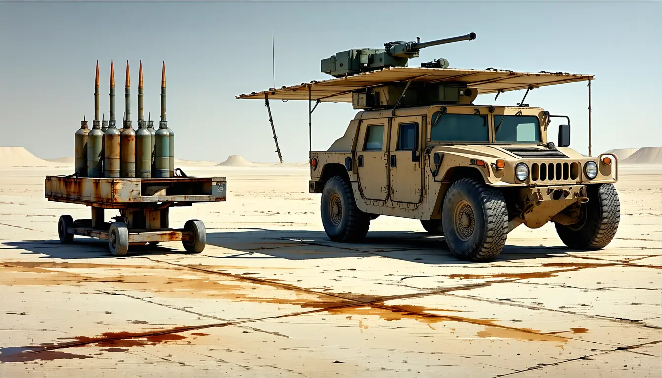 Illustration accompanying The Army's first AMP-HEL lasers arrive mounted on GM Defense squad vehicles