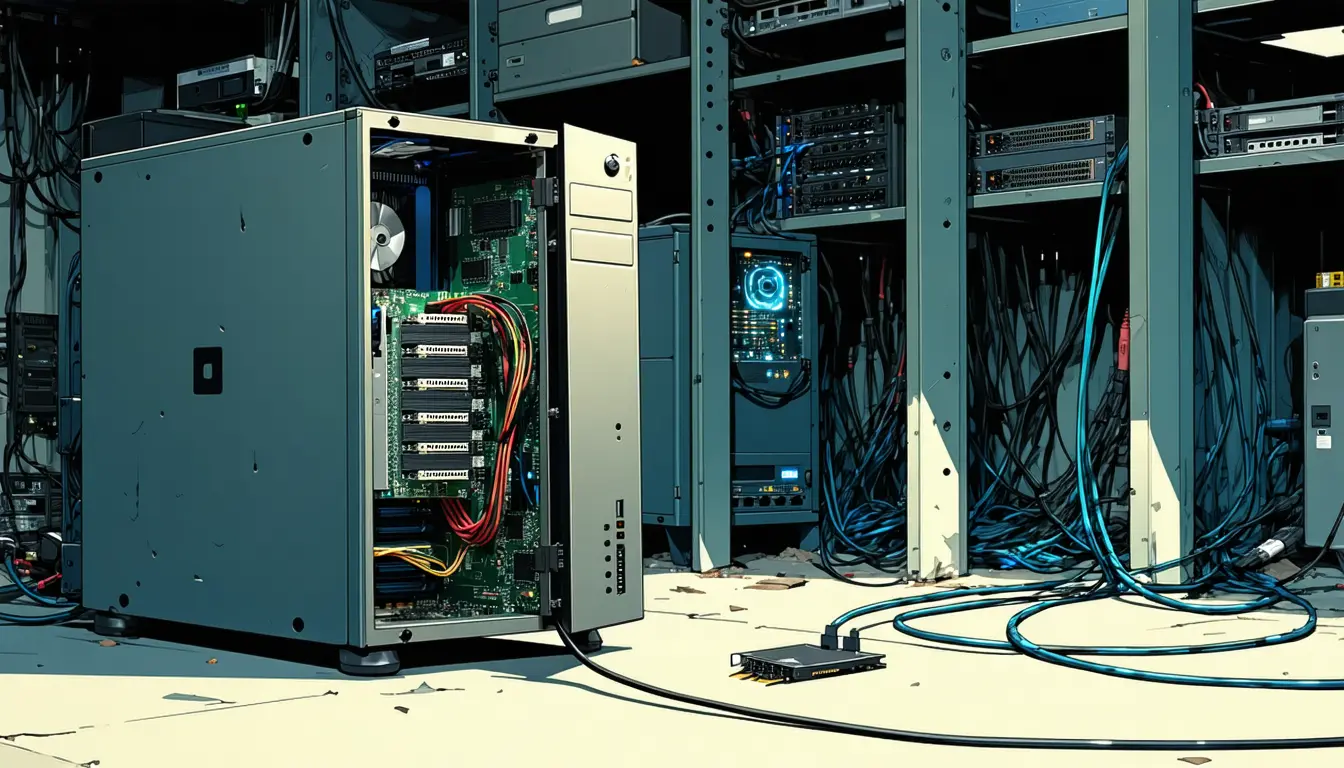 Illustration accompanying Binding a local model server to 0.0.0.0 hands the LAN an unauthenticated API