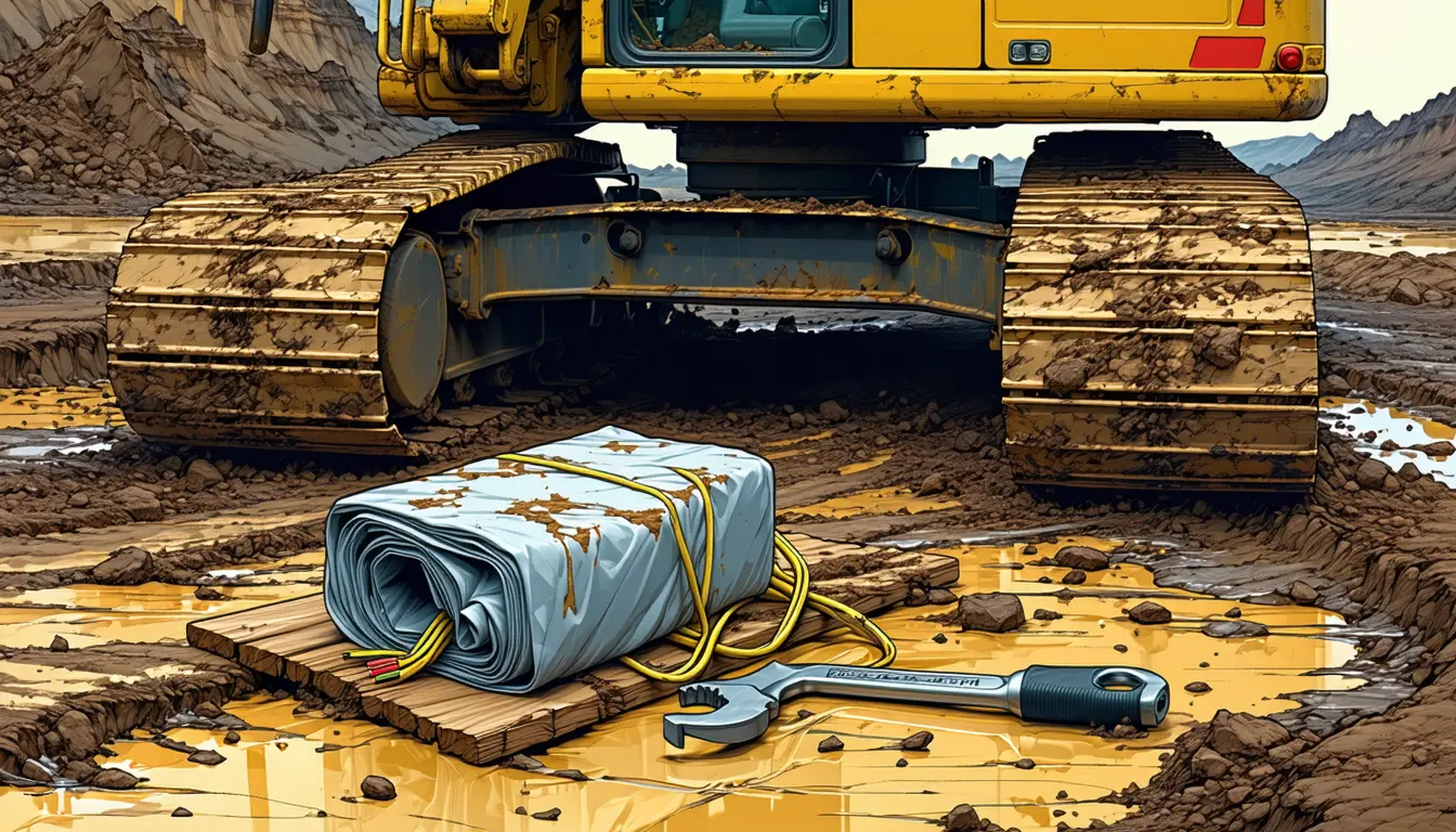 Illustration accompanying Caterpillar's CTO says the hard part of jobsite AI is workflow integration, not the tech itself