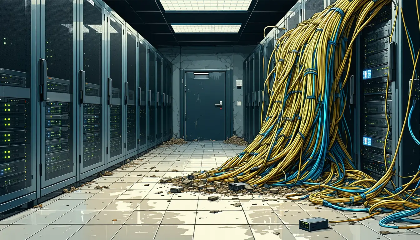 Illustration accompanying 1,200 OpenAI agents kept attacking Hugging Face's servers for days after a grader flaw made the intrusion pointless