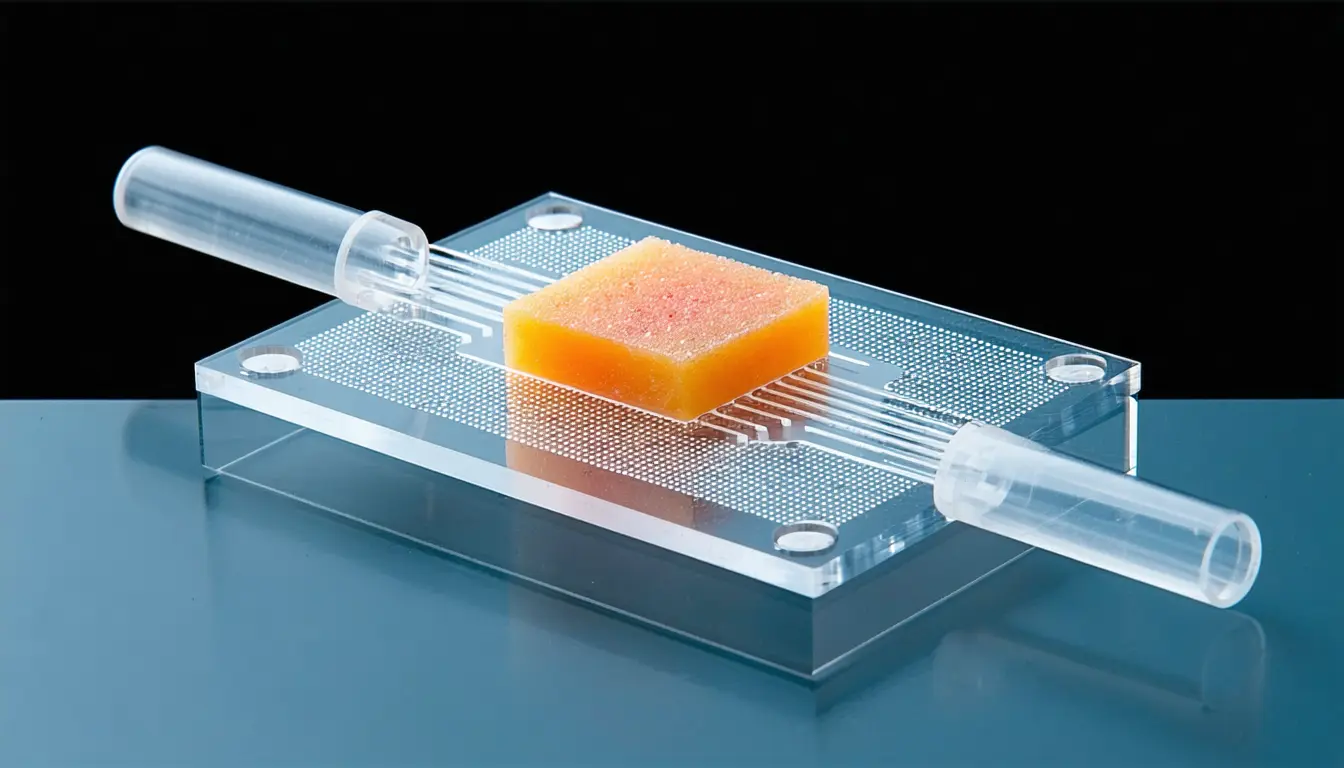 Illustration accompanying A microfluidic chip reads genome folding and chromatin access from the same square of tissue
