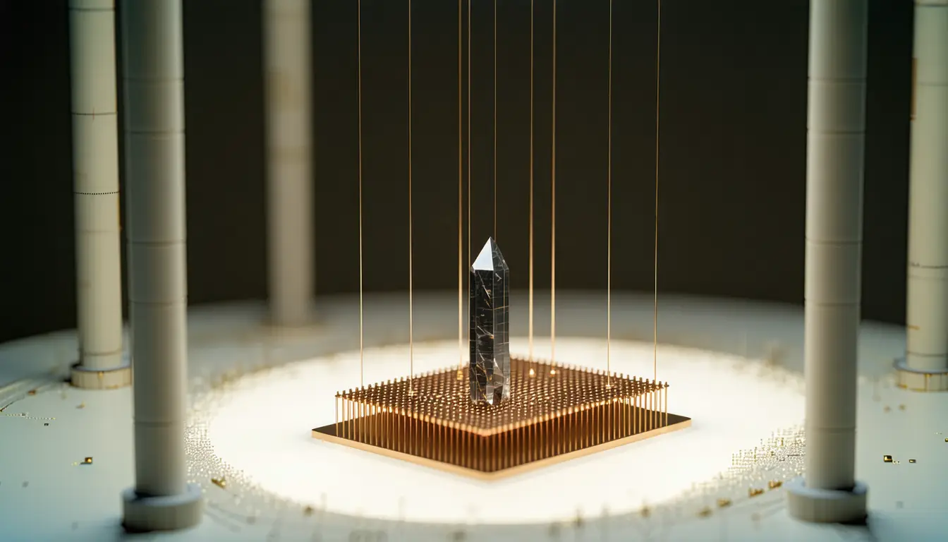 Illustration accompanying Hanging a crystal in helium gas lets physicists watch heat hold a switch open