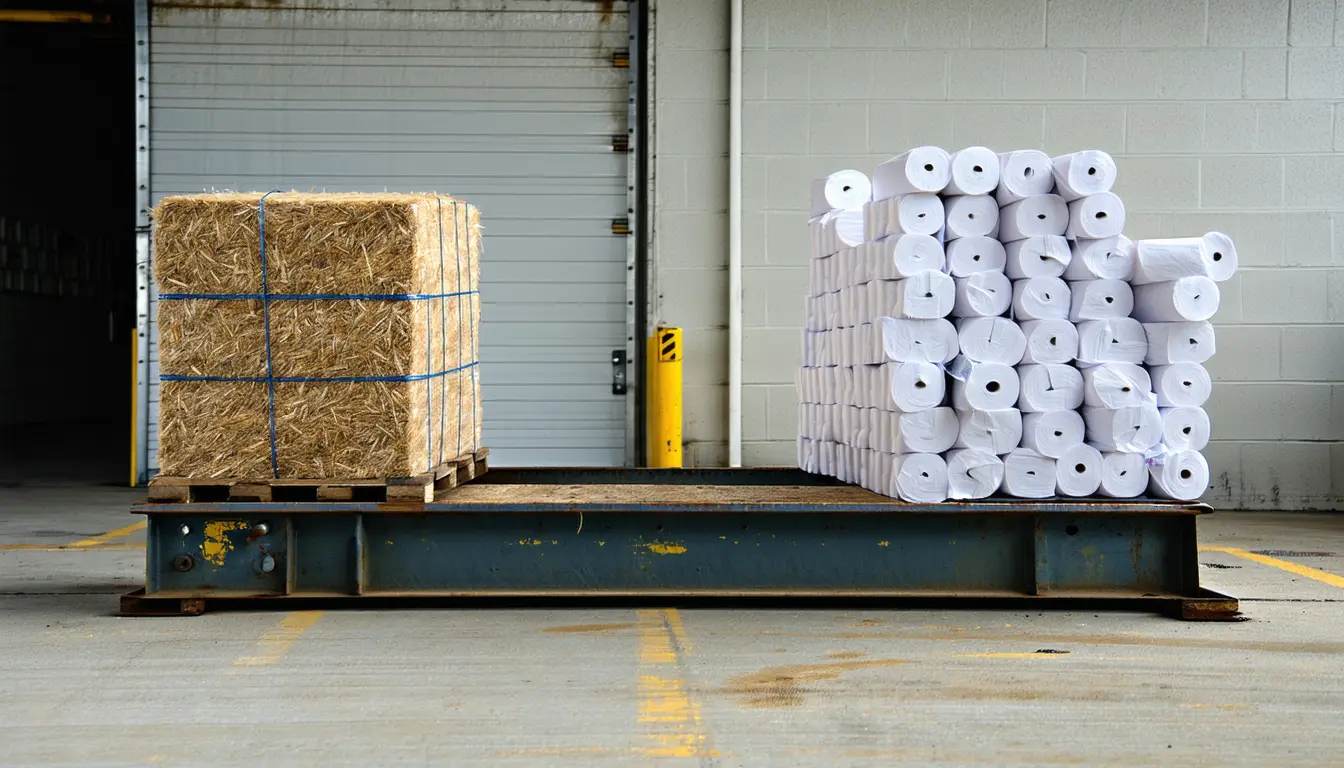 Illustration accompanying Canada taxes American wood pulp at twice the rate of finished toilet paper