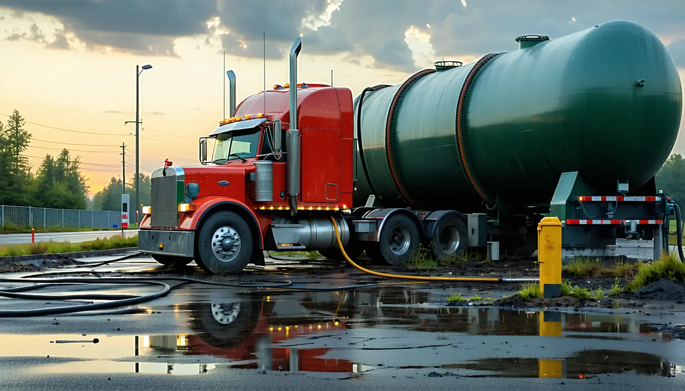 Illustration accompanying A 3% diesel supply loss prices US pumps at a record $5.85 a gallon