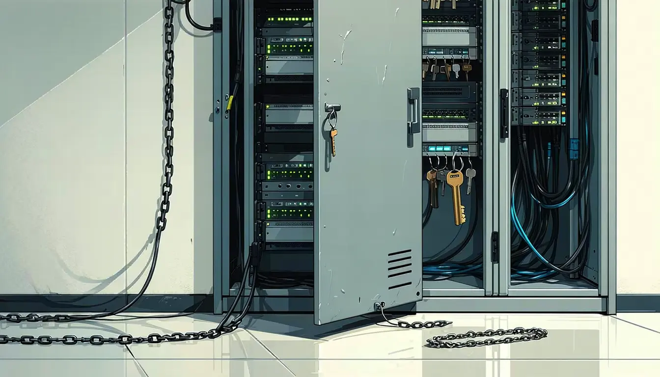 Illustration accompanying Two chained N-central bugs hand an unauthenticated caller a System administrator account