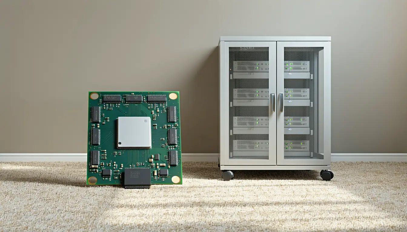 Illustration accompanying Apple's quad-die M5 Ultra puts 512GB of inference memory under the desk