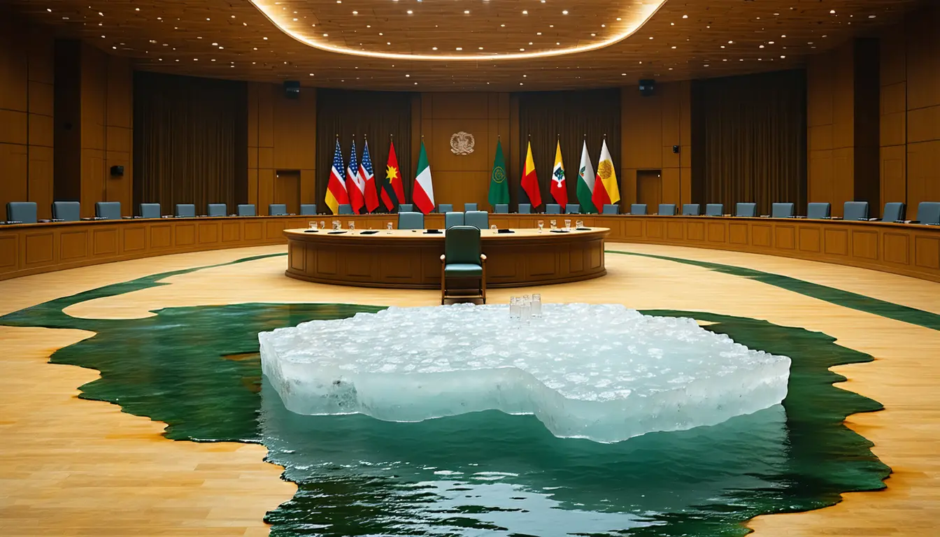 Illustration accompanying Foreign Affairs argues Russia's advantage expires when global disorder subsides