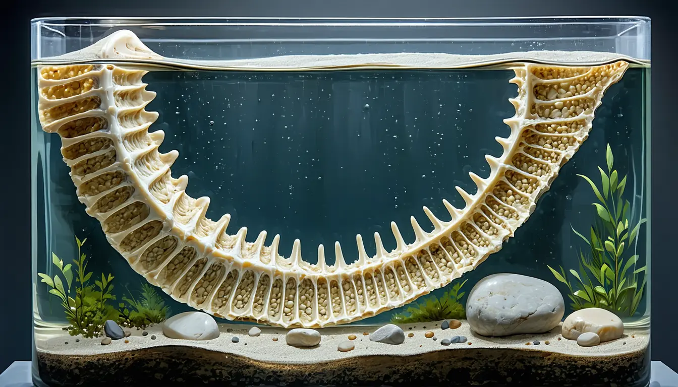Illustration accompanying Ichthyosaurs evolved a fish-shaped body like whales, but with unexpectedly dense, heavy ribs
