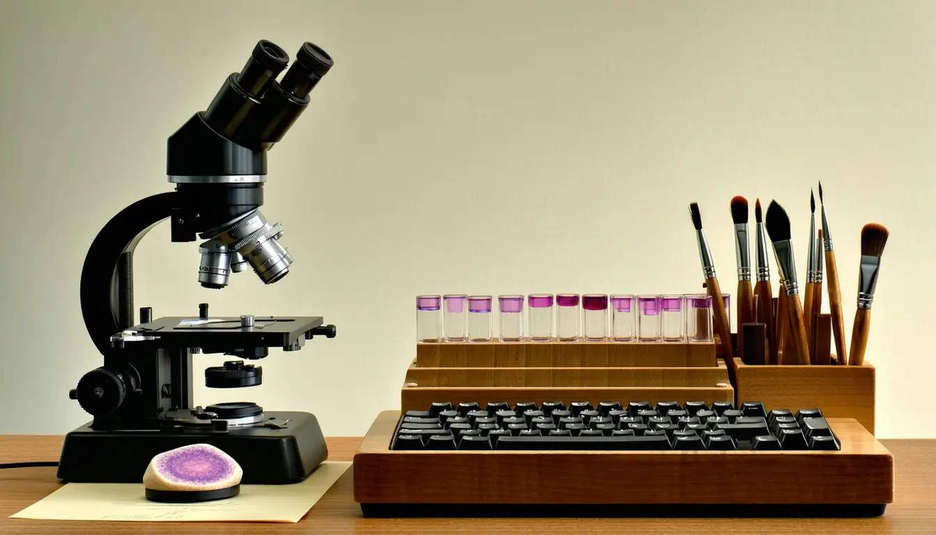 Illustration accompanying PathSegmentor swaps the click for a typed description in pathology segmentation
