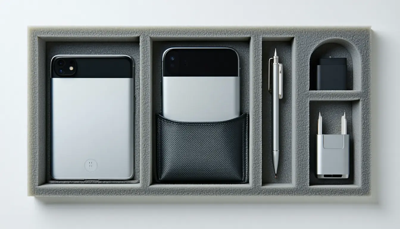 Illustration accompanying Engadget urges Apple to scale the Duo's hinge into a flip phone and a folding iPad