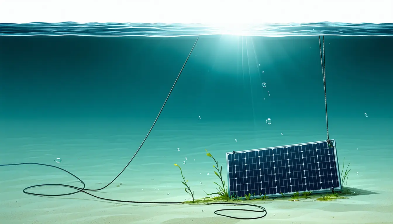 Illustration accompanying Yunnan's underwater solar modules generated 324 mWh in two hours at 10 metres