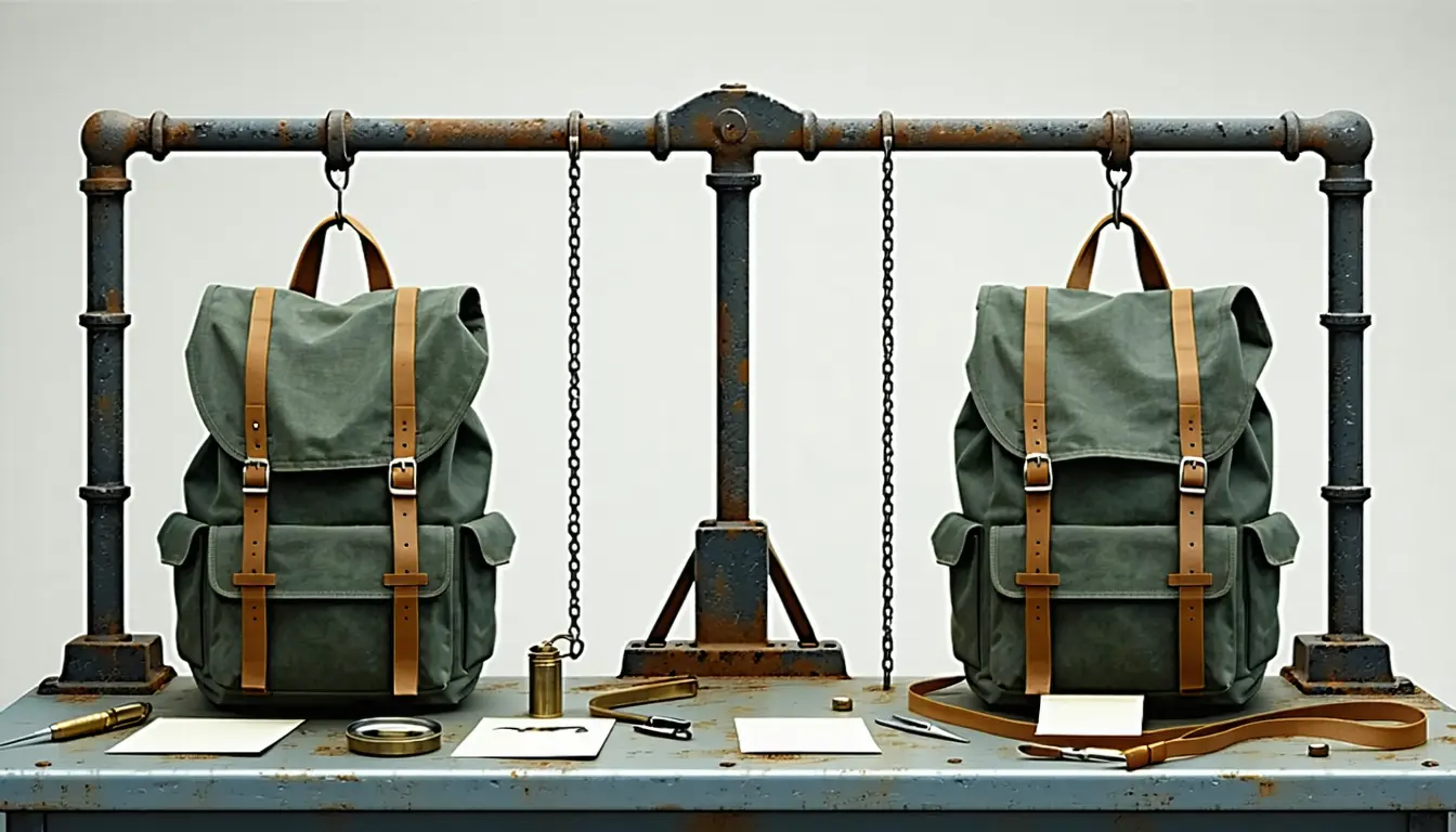 Illustration accompanying Calling an identical backpack "AI-designed" cost it 0.66 points on a seven-point sustainability scale