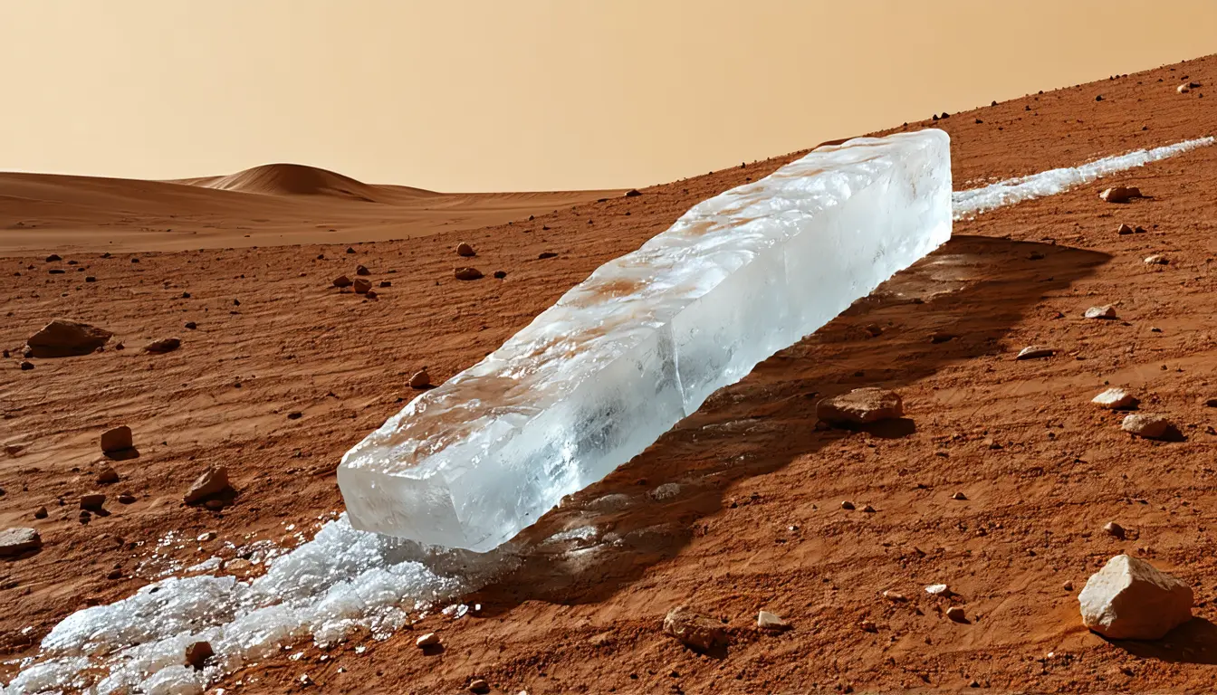 Illustration accompanying Mars' polar gullies start moving after CO2 geysers pass their peak