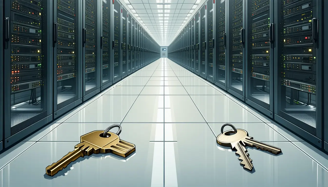 Illustration accompanying One CI secret across every building turns a leaked log into an accounting dispute