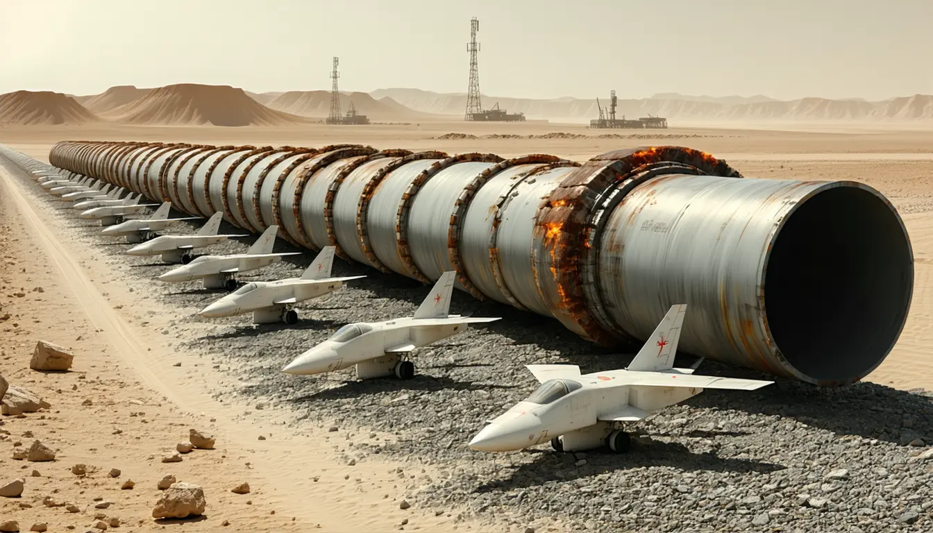 Illustration accompanying Baghdad seizes 15 drone platforms after strikes on Saudi Arabia's Hormuz bypass