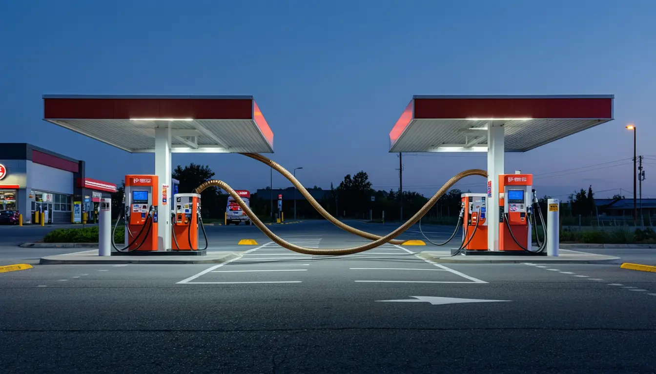 Illustration accompanying Margins rose 38% where two German gas stations both bought pricing software