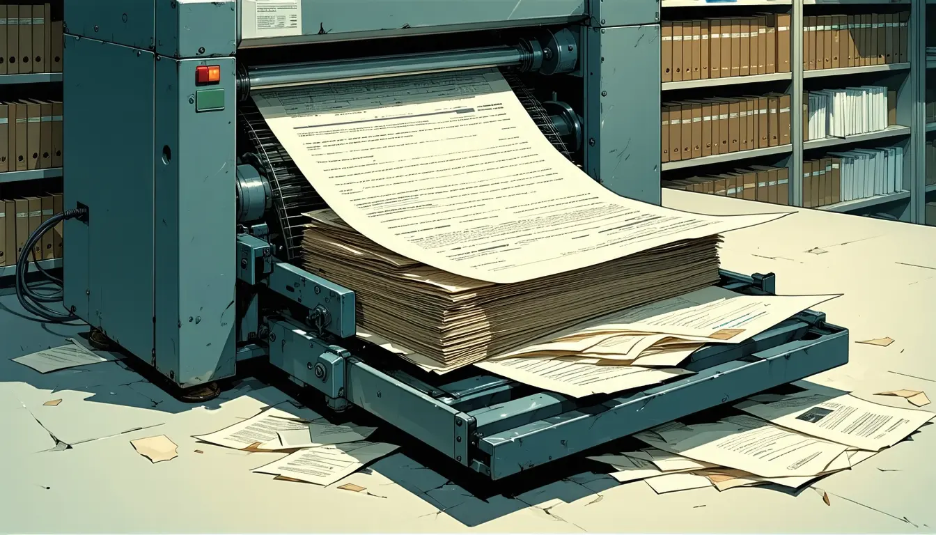 Illustration accompanying Atkins rejects the idea that AI-readable filings justify wider disclosure mandates