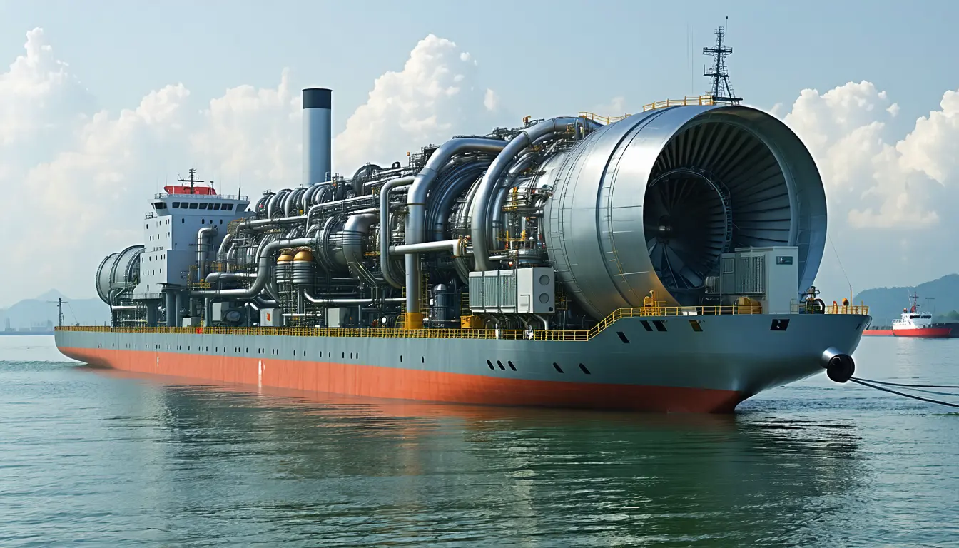 Illustration accompanying Atomarine plans a gas-fired floating data center, with its first reactor four years later