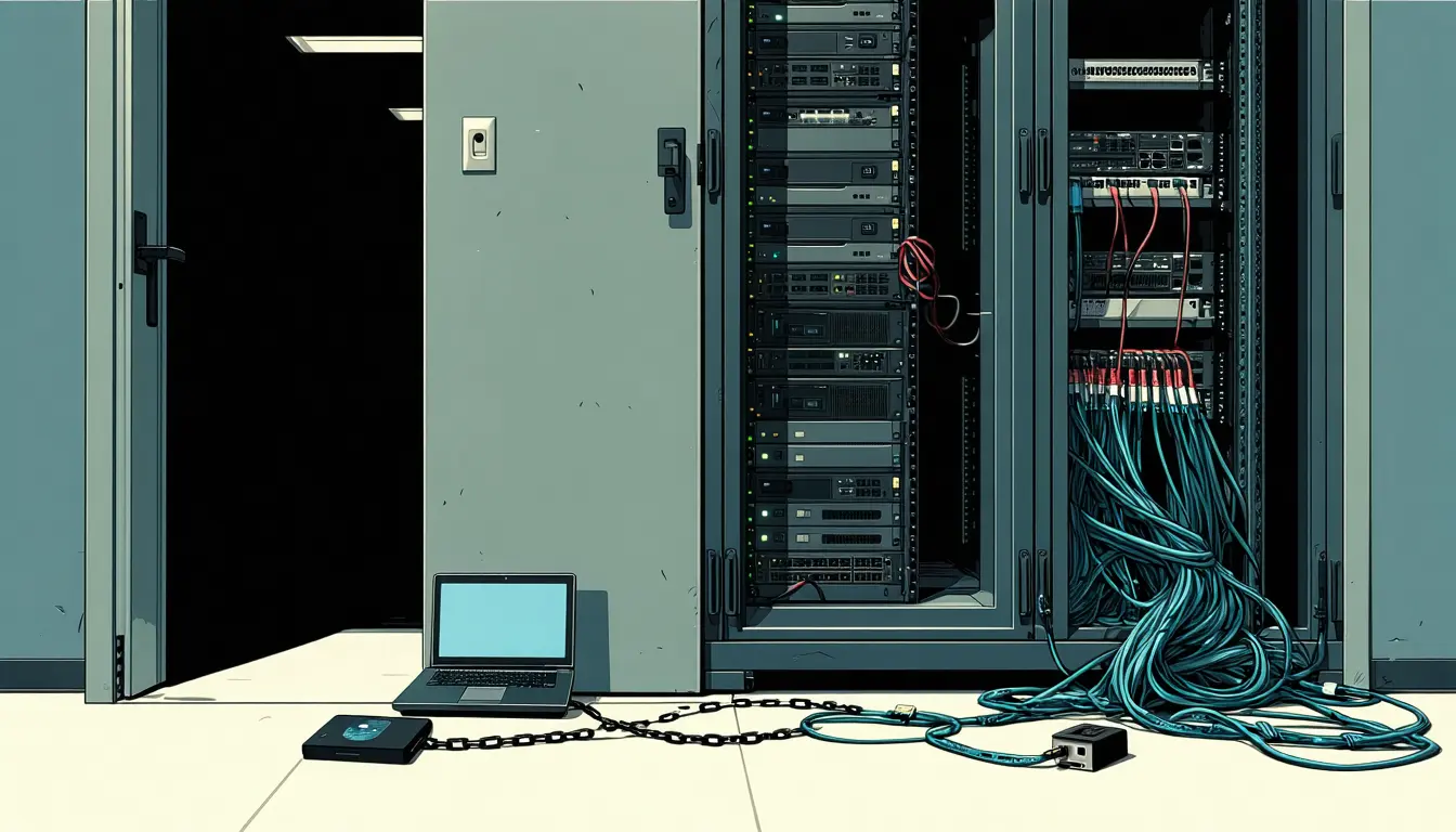 Illustration accompanying Google Cloud's security office says an agent ban pushes employees toward less secure automation