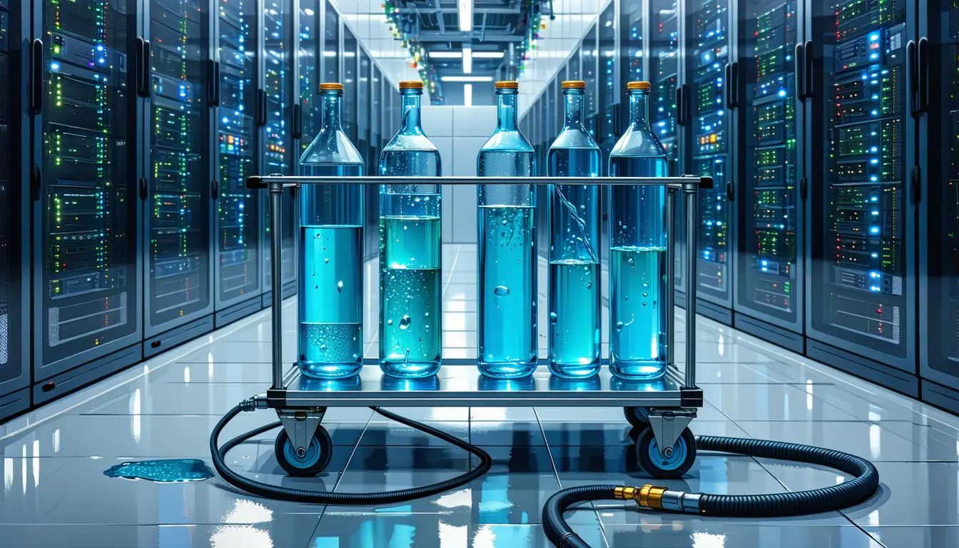 Illustration accompanying DataCenterDynamics column says the first coolant fault may surface as a slow training job
