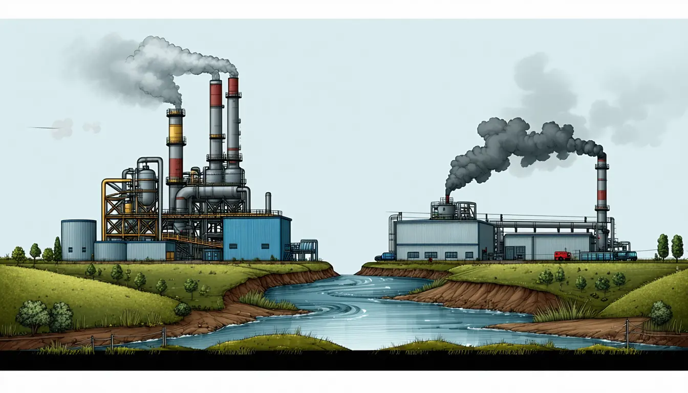 Illustration accompanying Industrial plants emitted about 30% less where a Democrat narrowly won the House seat